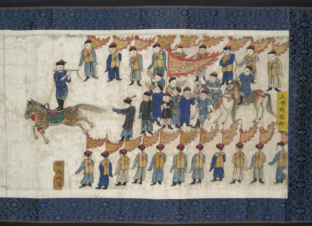 Horsemanship Competition for the Shunzhi Emperor by Nardunbu, painting, 1662