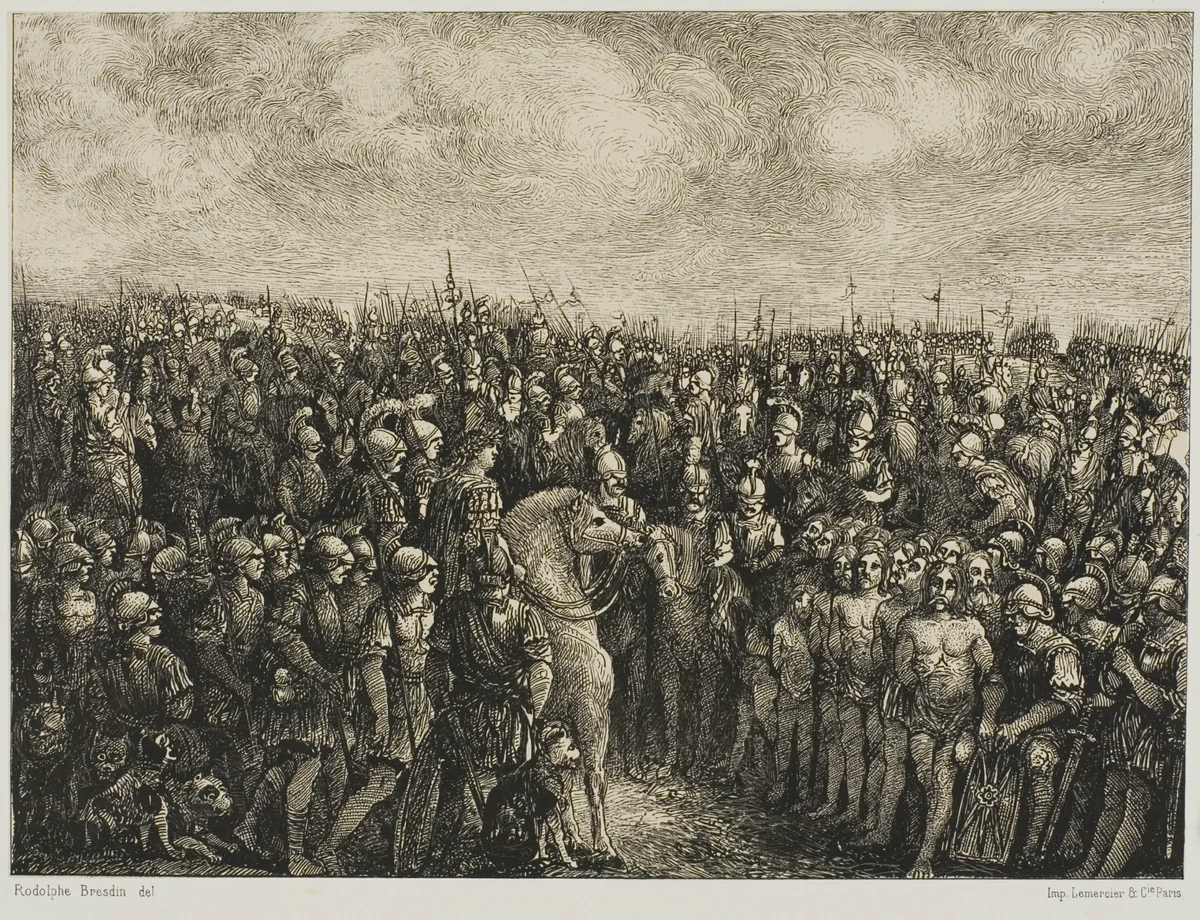 Caesar and His Prisoners by Rodolphe Bresdin, print, 1878