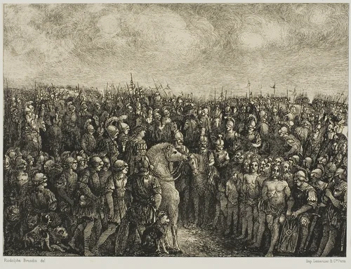 Caesar and His Prisoners by Rodolphe Bresdin, print, 1878