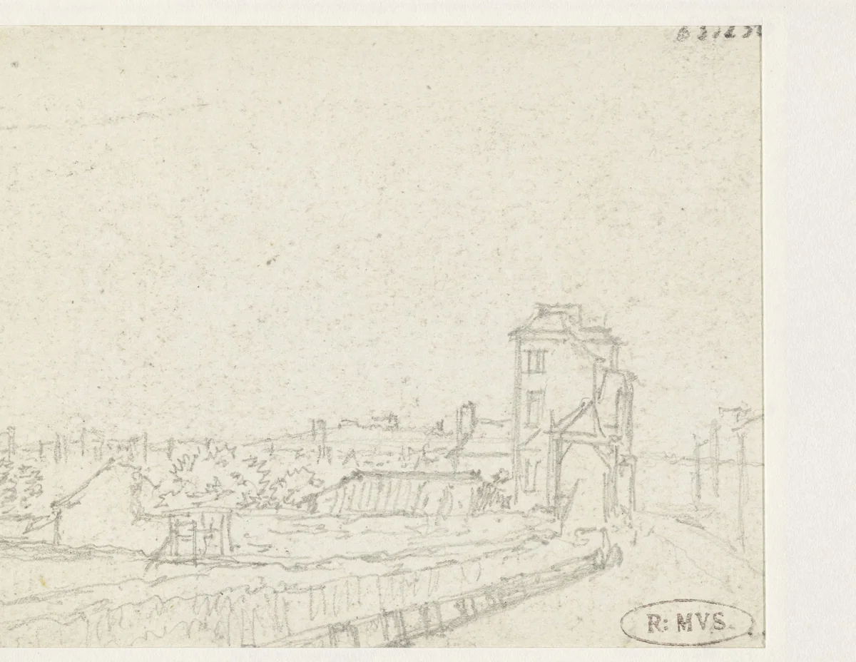Begin van de stad by Georges Michel, drawing, 1773-1843