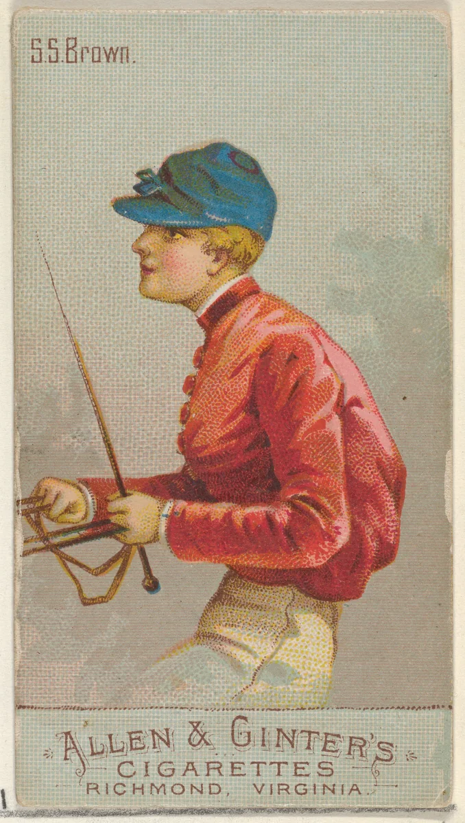 S.S. Brown, from the Racing Colors of the World series (N22b) for Allen & Ginter Cigarettes by Allen & Ginter, print, 1888