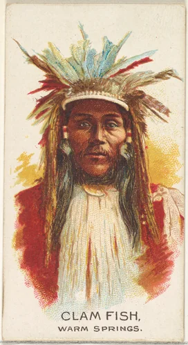Clam Fish, Warm Springs, from the American Indian Chiefs series (N2) for Allen & Ginter Cigarettes Brands by Allen & Ginter, print, 1888