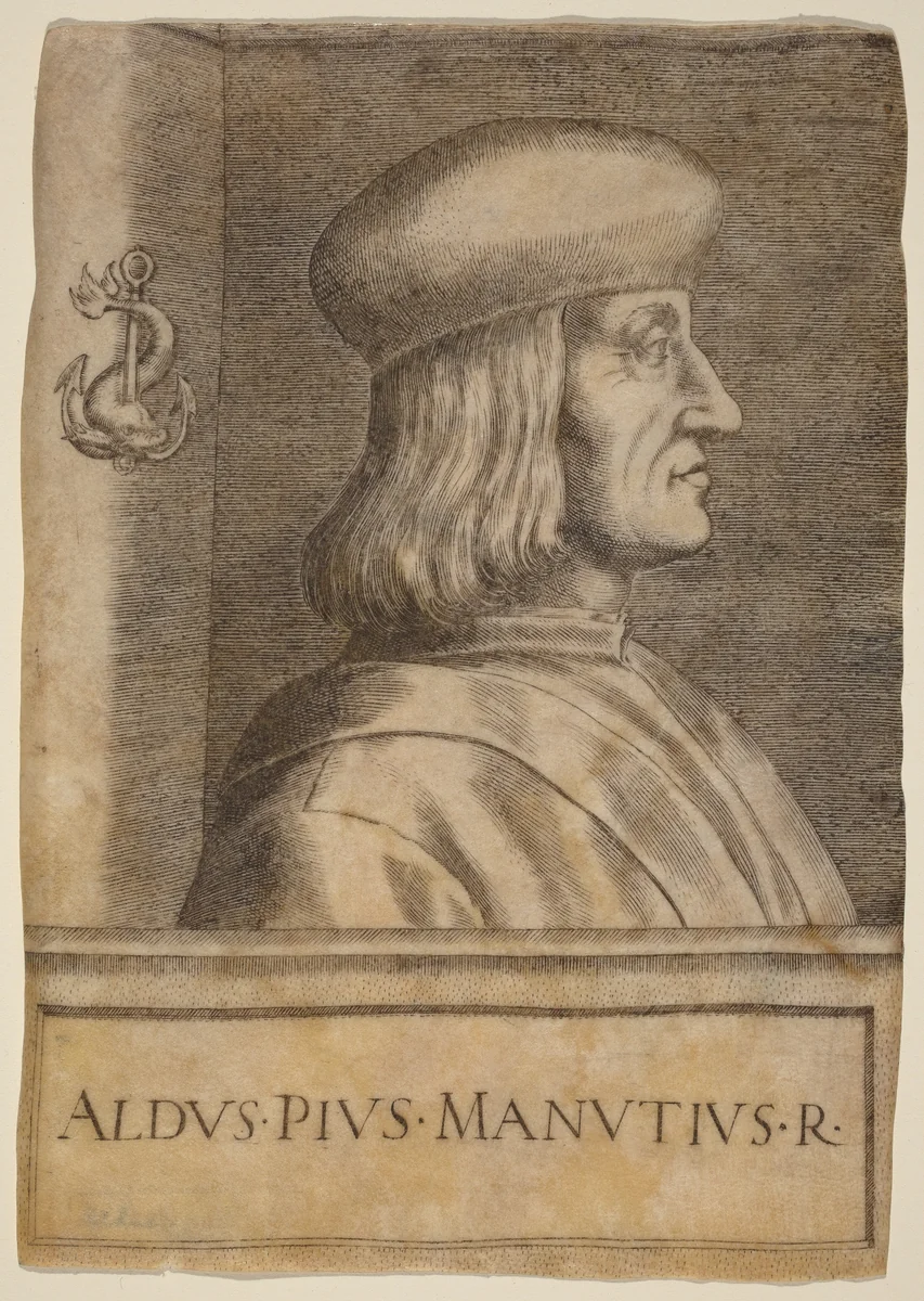 Aldus Pius Manutius by Giulio Campagnola, print, 1482-1514