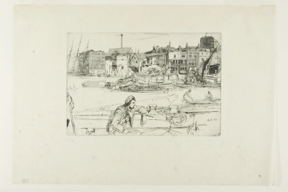 Black Lion Wharf by James McNeill Whistler, print, 1859