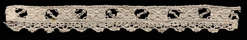Needlepoint (Cutwork) Lace Insertion and Bobbin Lace Edging by Unknown, textile, 1500-1599