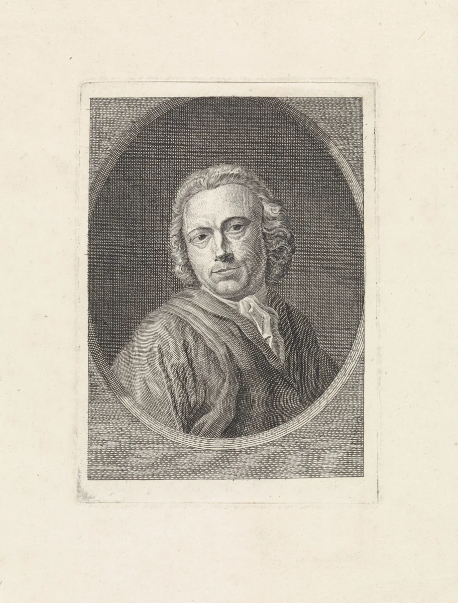 Portret van een onbekende man by Robbert Muys, print, 1752-1825