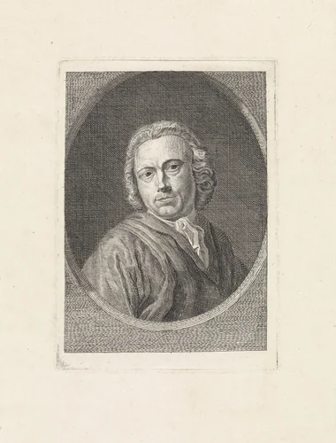 Portret van een onbekende man by Robbert Muys, print, 1752-1825