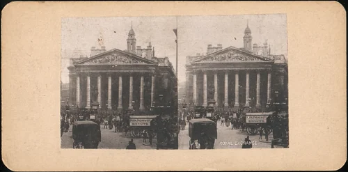 [Pair of Stereograph Views of the Royal Exchange, London, England] by J. F. Jarvis, photograph, 1850-1919