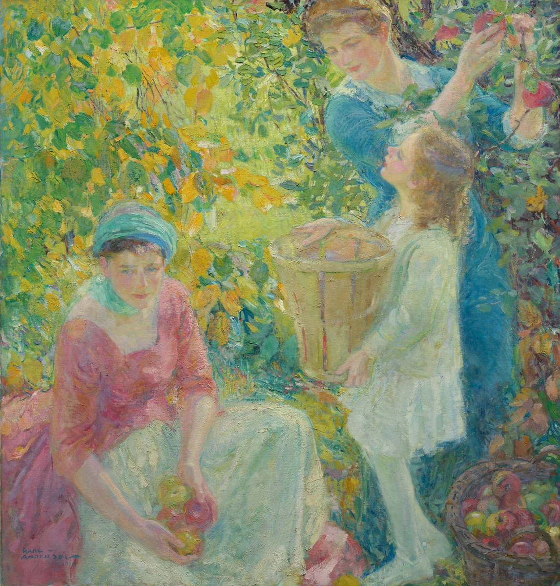 The Apple Gatherers by Karl Anderson, painting, 1912