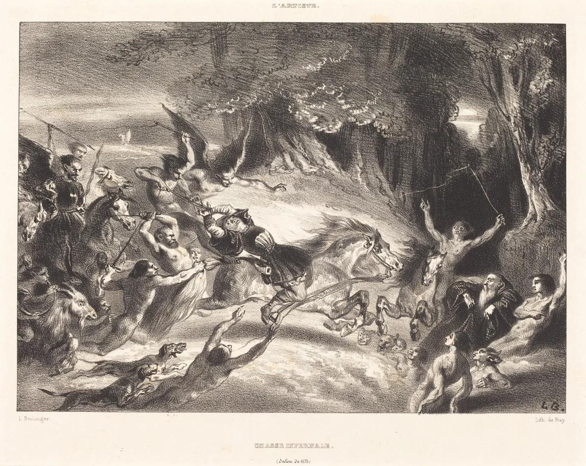 Chasse Infernale by Louis Candide Boulanger, print, 1835