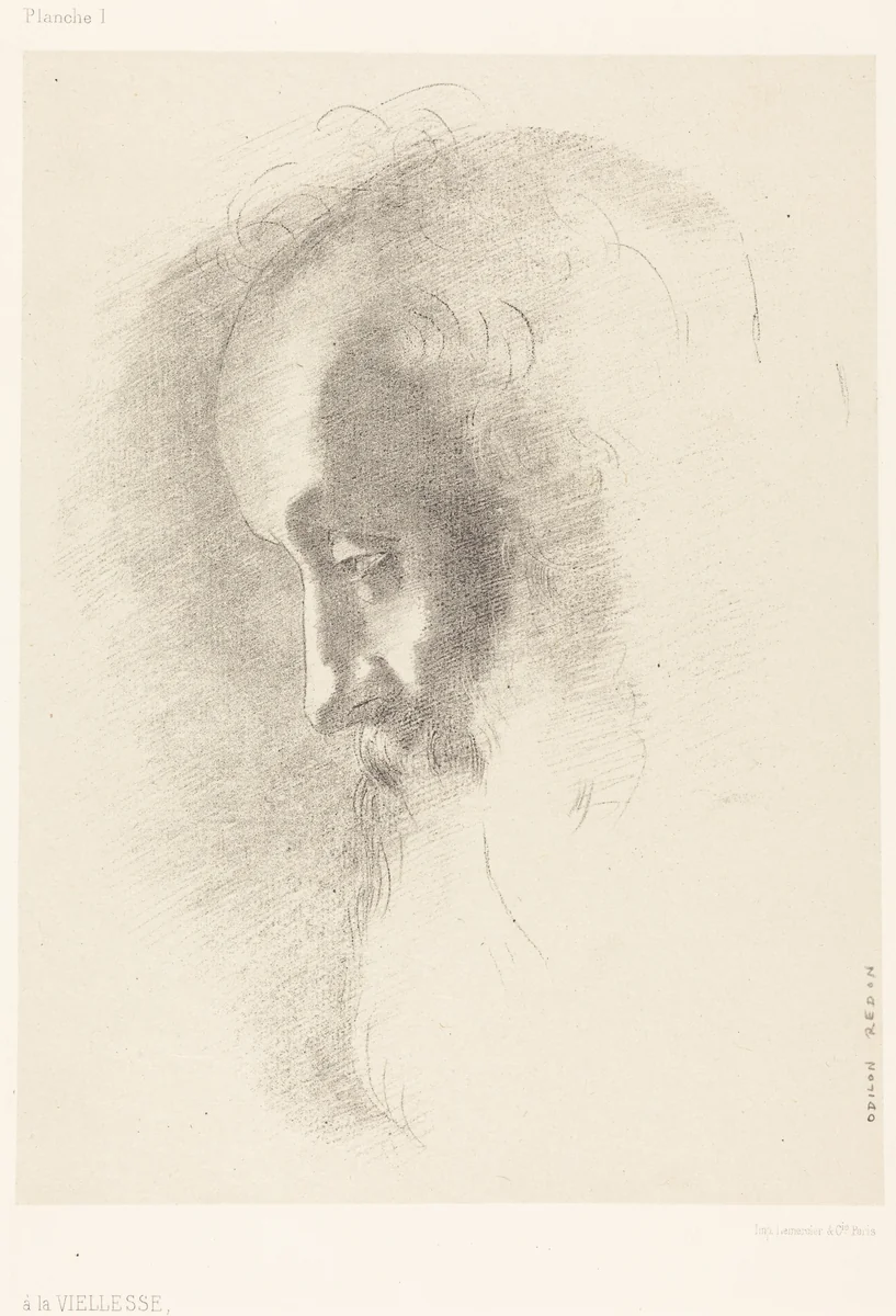 A La Vieillesse (To Old Age) by Odilon Redon, print, 1886