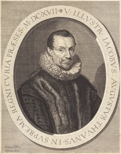 Jacques Auguste de Thou by Jean Morin; Louis Elle I, print, 1600-1650