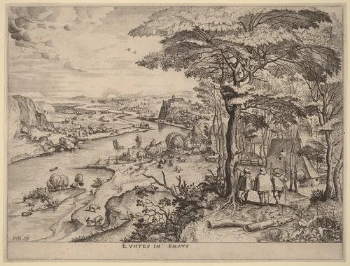 Euntes in Emaus (The Pilgrims to Emmaus) by Lucas van Doetechum
Johannes van Doetechum
Pieter Bruegel
Hieronymus Cock, print, 1555-1557