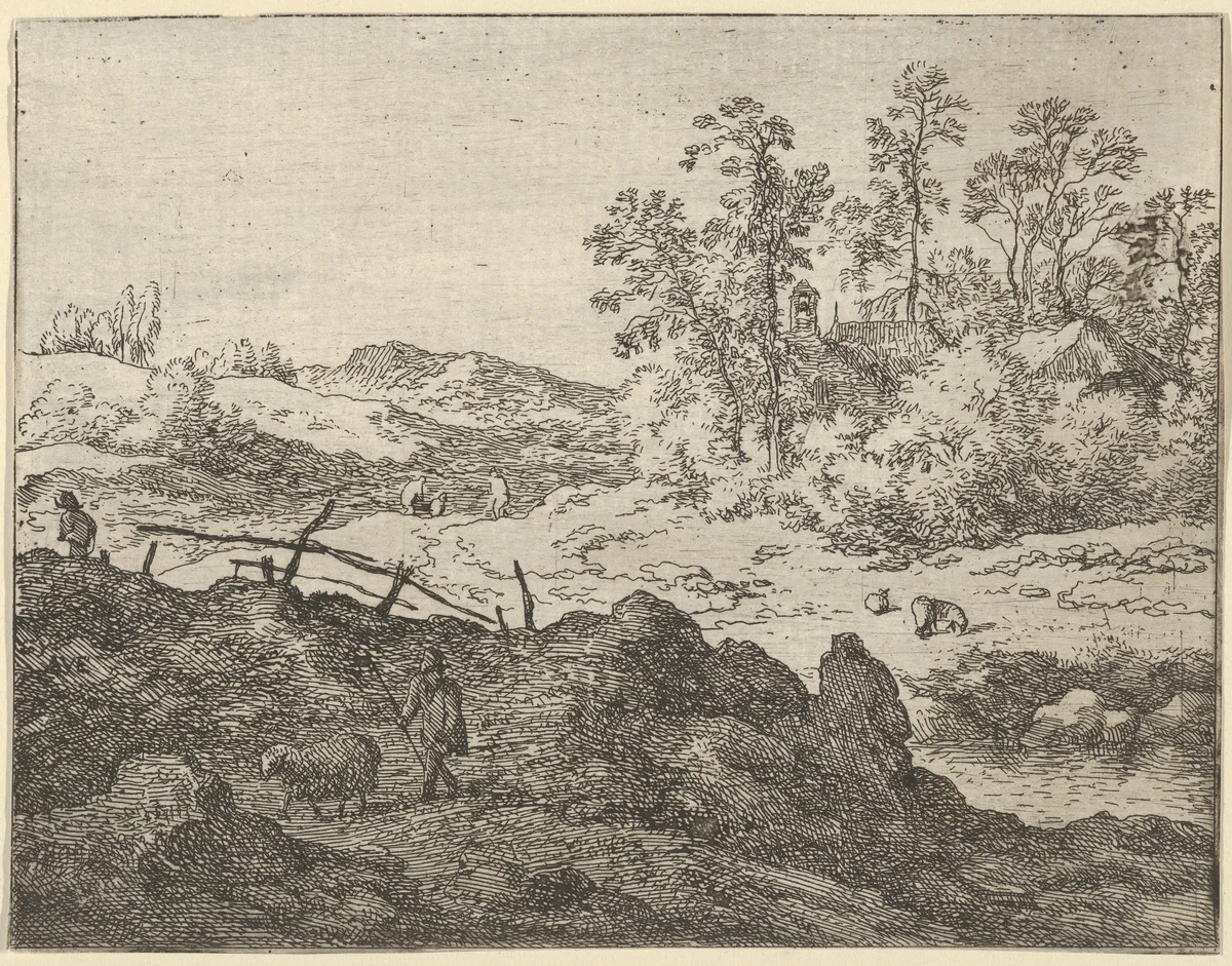 The Shepherd and the Lamb by Allart van Everdingen, print, 1621-1675