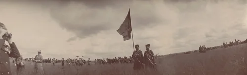 Grand Duchess Olga Nikolaevna Looking Through Binoculars, Ropsha by Unidentified Photographer, photograph, 1907