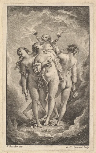 The triumph of the Graces by Jean Baptiste Blaise Simonet, print, 1742-1813