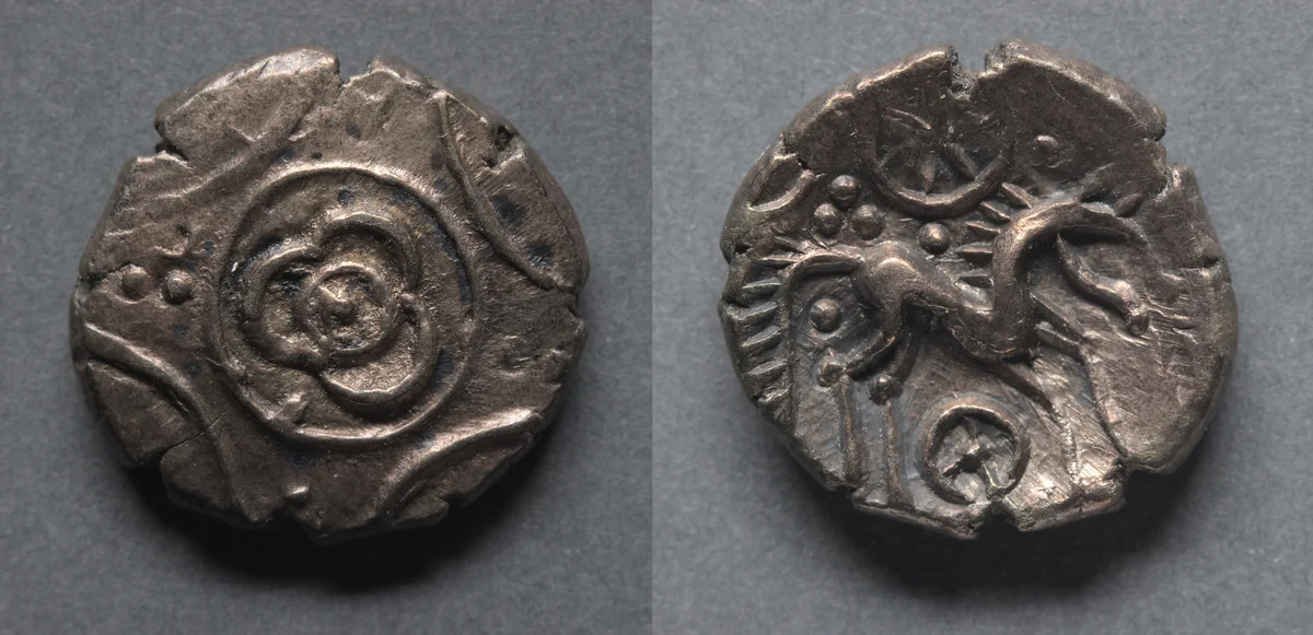 Stater: Three-Petal Flower (obverse); Horse and wheels (reverse) by Unknown, metalwork, -20-10