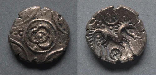 Stater: Three-Petal Flower (obverse); Horse and wheels (reverse) by Unknown, metalwork, -20-10