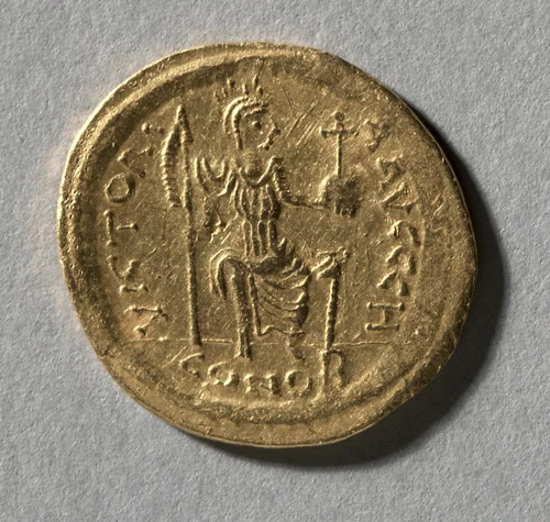 Solidus of Justin II by Unknown, metalwork, 565-578