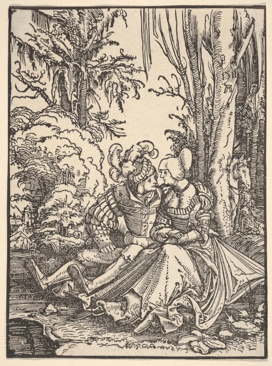 Pair of Lovers in the Forest by Albrecht Altdorfer, print, 1511
