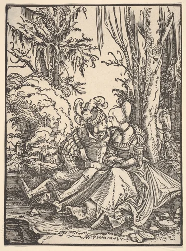 Pair of Lovers in the Forest by Albrecht Altdorfer, print, 1511