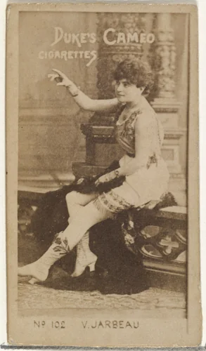 Card Number 102, Vernona Jarbeau, from the Actors and Actresses series (N145-4) issued by Duke Sons & Co. to promote Cameo Cigarettes by W. Duke, Sons & Co., photograph, 1880-1889