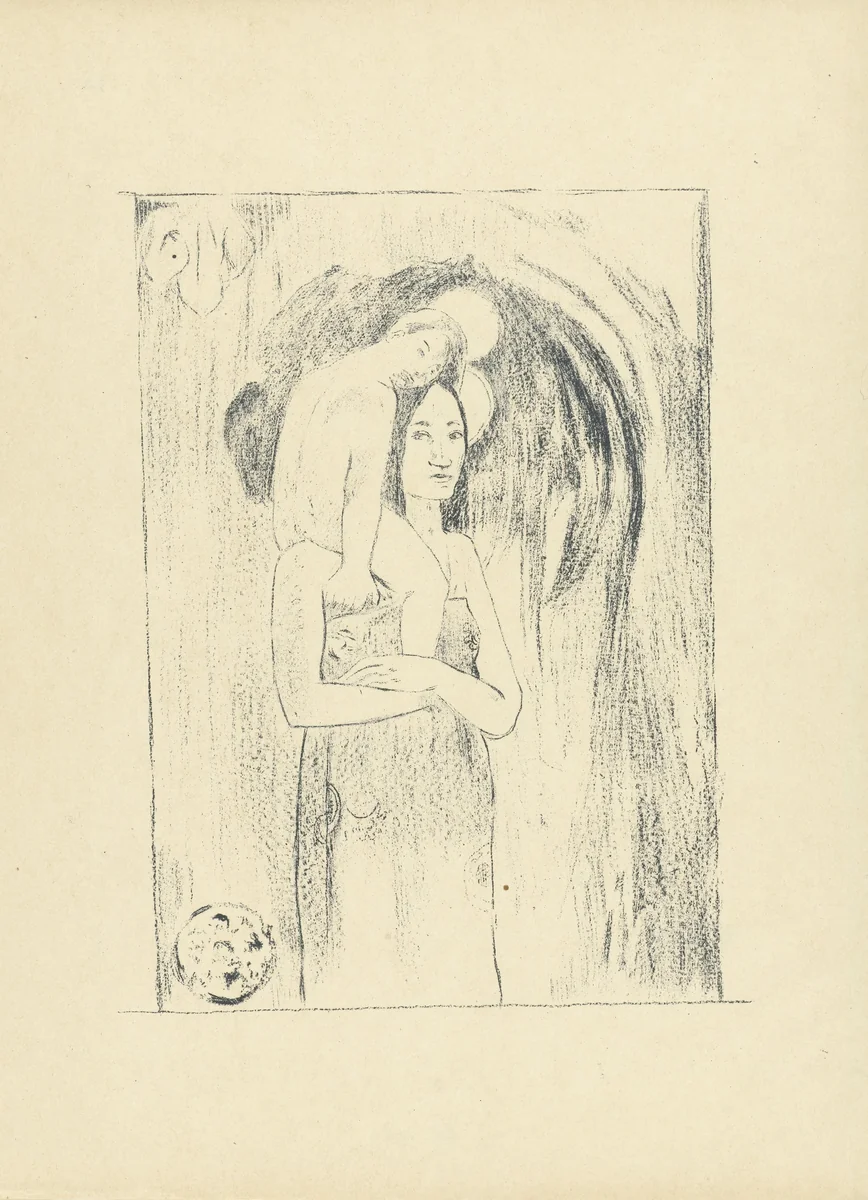 Maria met Kind by Paul Gauguin, print, 1894-1895
