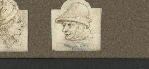 Hoofd van een man met een stoffen hoed by Johannes Wierix, drawing, 1559-1615