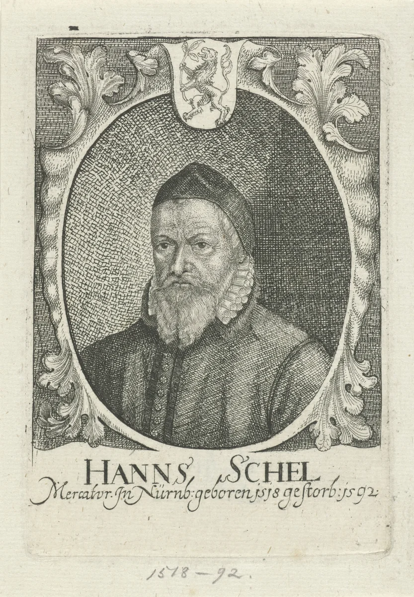 Portret van Hans Schel by Johann Friedrich Leonard, print, 1643-1680