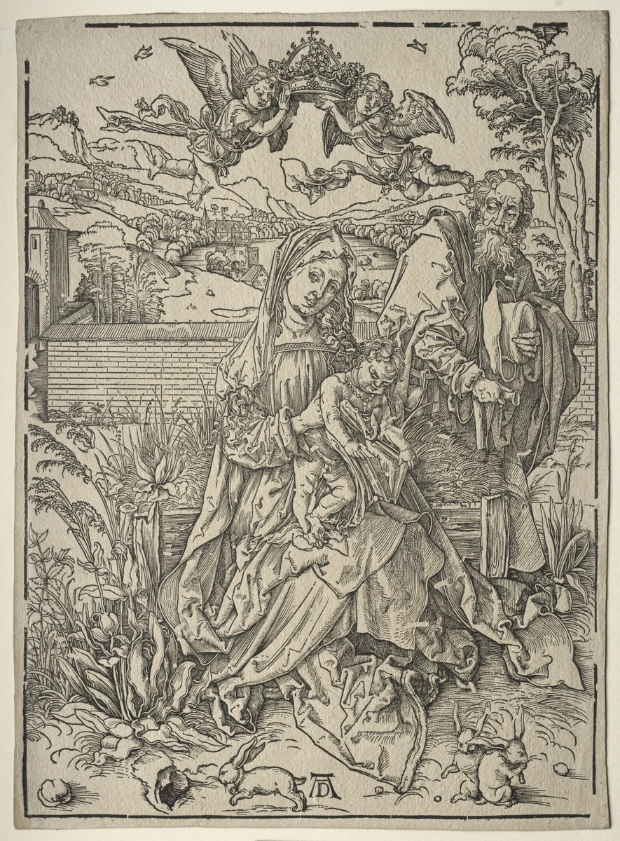 Holy Family with the Three Hares by Albrecht Dürer, print, 1497-1498