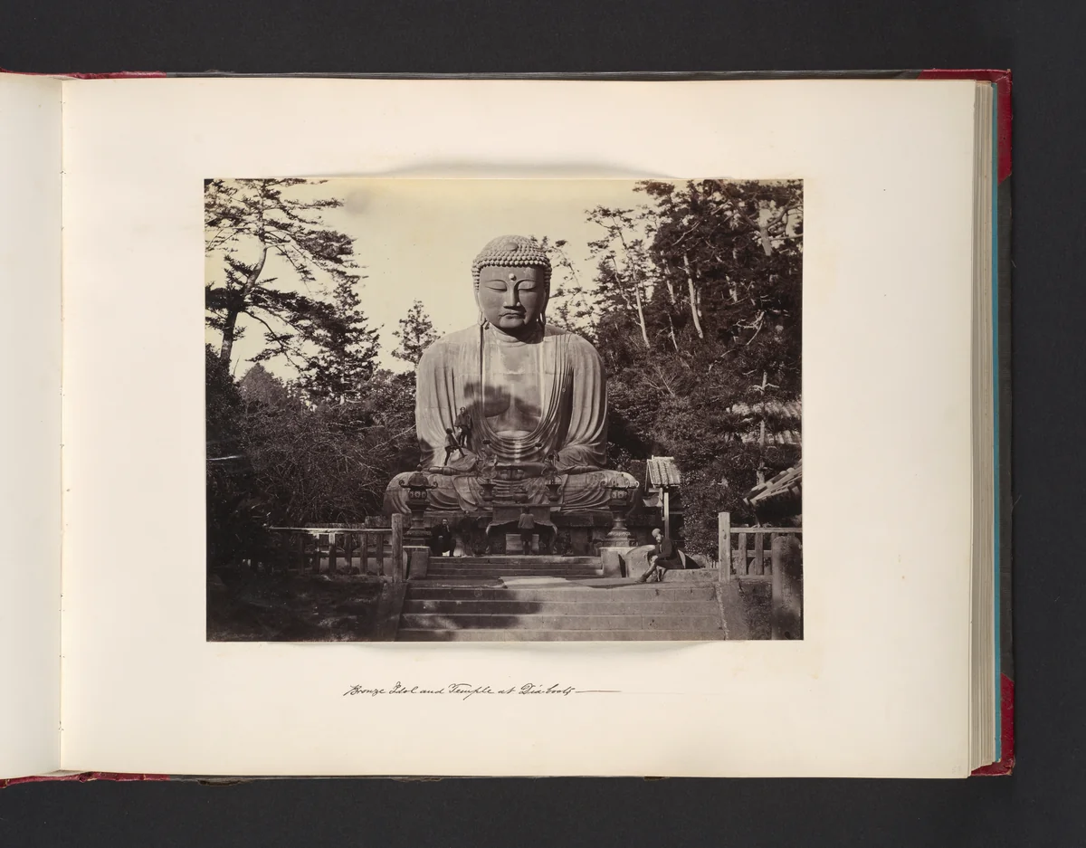 Bronze Idol and Temple at Dia-boots by John Thomson, photograph, 1865