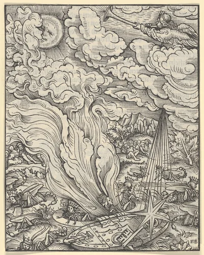 The Fifth Trombone, plate 8 from The Apocalypse by Hans Burgkmair, print, 1523-1524