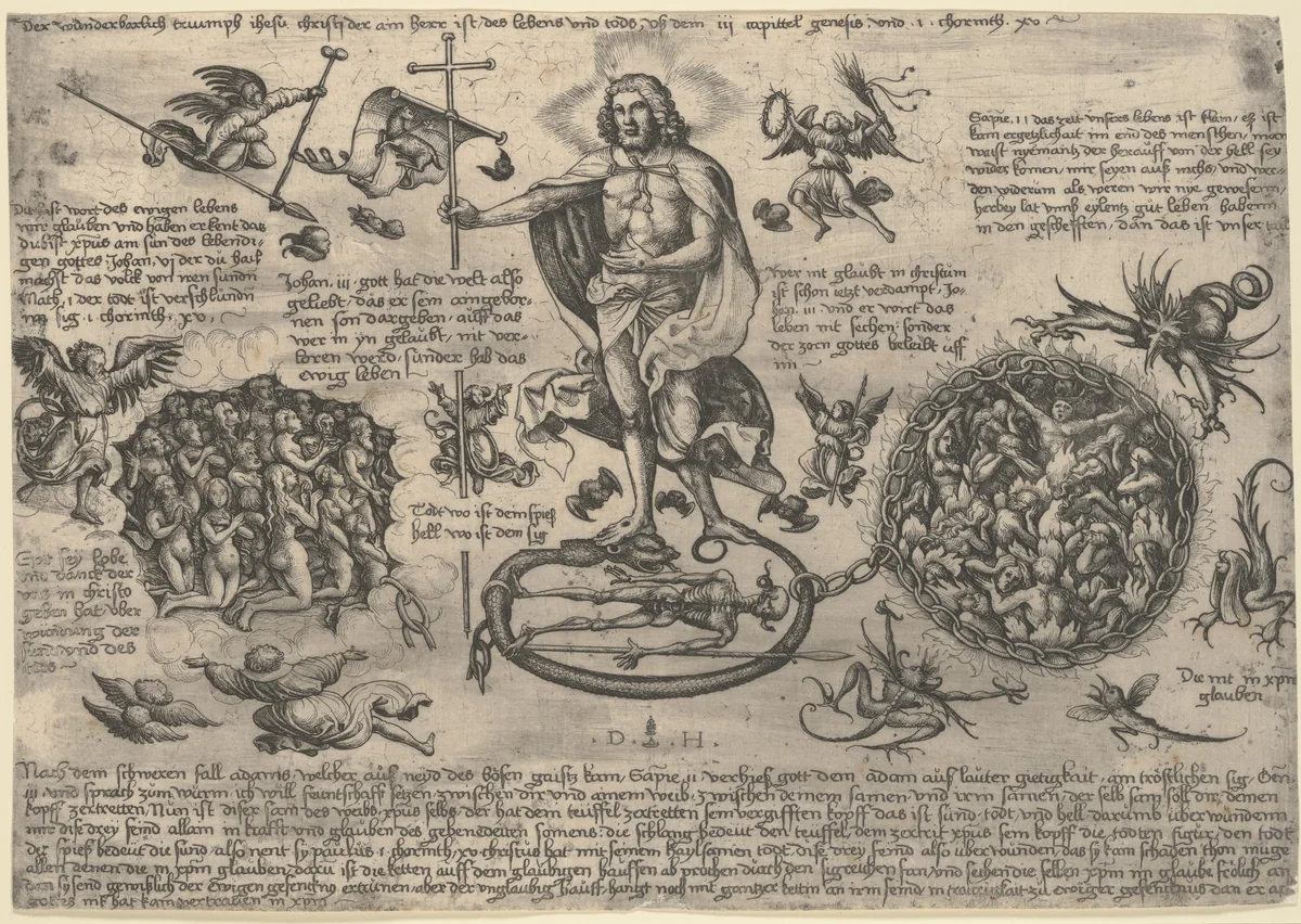 The Triumphant Christ by Daniel Hopfer, print, 1525-1541