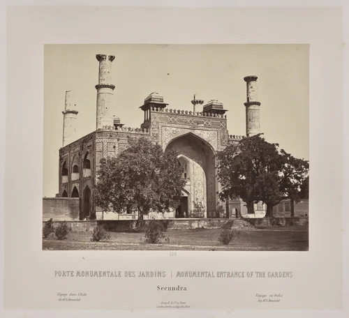 Monumental Entrance of the Gardens, Secundra by Louis-Théophile Marie Rousselet, photograph, 1865-1870