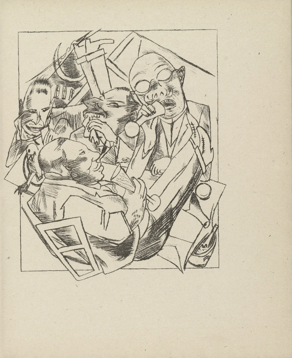 Drinking Song (Trinklied) (plate 1) from Stadtnacht (City Night) by Max Beckmann, illustrated book, 1921