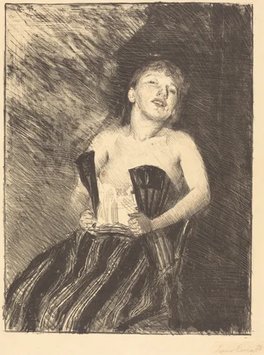 Mädchen im Korsett (Girl in a Corset) by Lovis Corinth, print, 1895