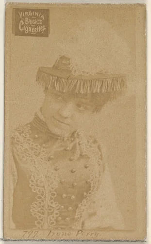 Card 799, Irene Perry, from the Actors and Actresses series (N45, Type 2) for Virginia Brights Cigarettes by Allen & Ginter, photograph, 1885-1891