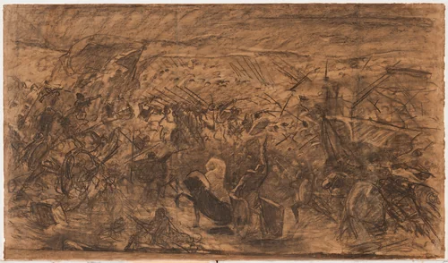 The Battle by Odilon Redon, drawing, 1865