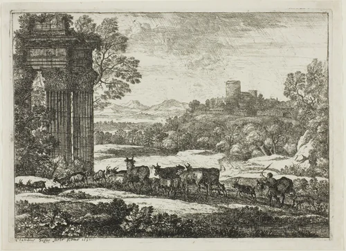 The Herd Returning in Stormy Weather by Claude Lorrain, print, 1651