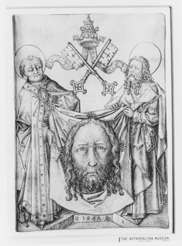 The Sudarium with St. Peter and St. Paul by Master ES, print, 1445-1467