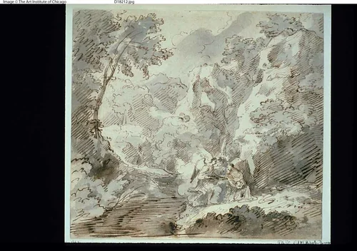 Hagar and the Angel by Unknown Artist, drawing, 1600-1699