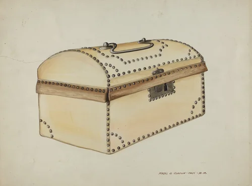 Leather Covered Box by Majel G. Claflin, index of american design, 1937