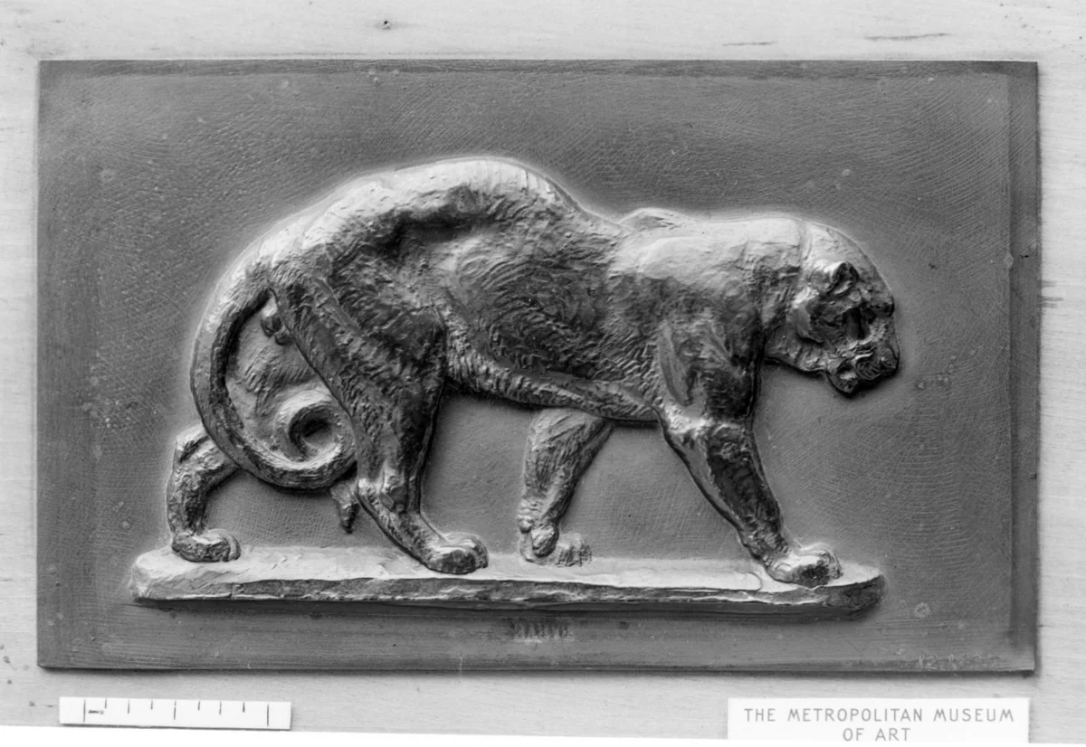 Panther walking by Antoine-Louis Barye, metalwork, 1831