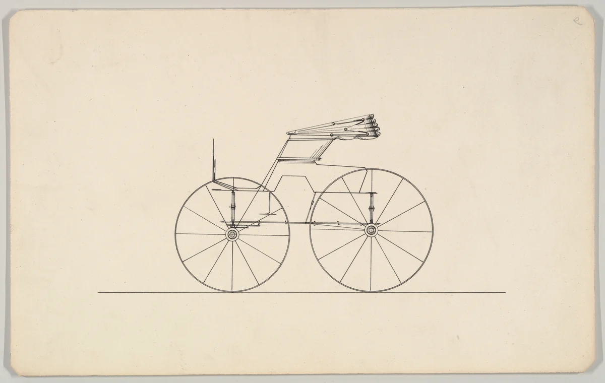 Design for Road Wagon by Brewster & Co., drawing, 1850-1870