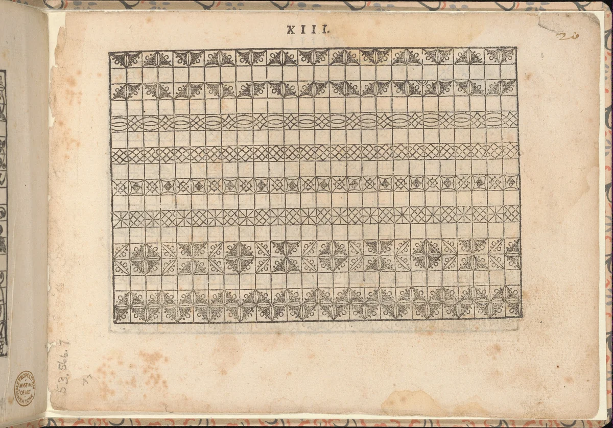 La vera perfettione del disegno di varie sorti di recami, page 4 (recto) by Giovanni Ostaus, book, 1557