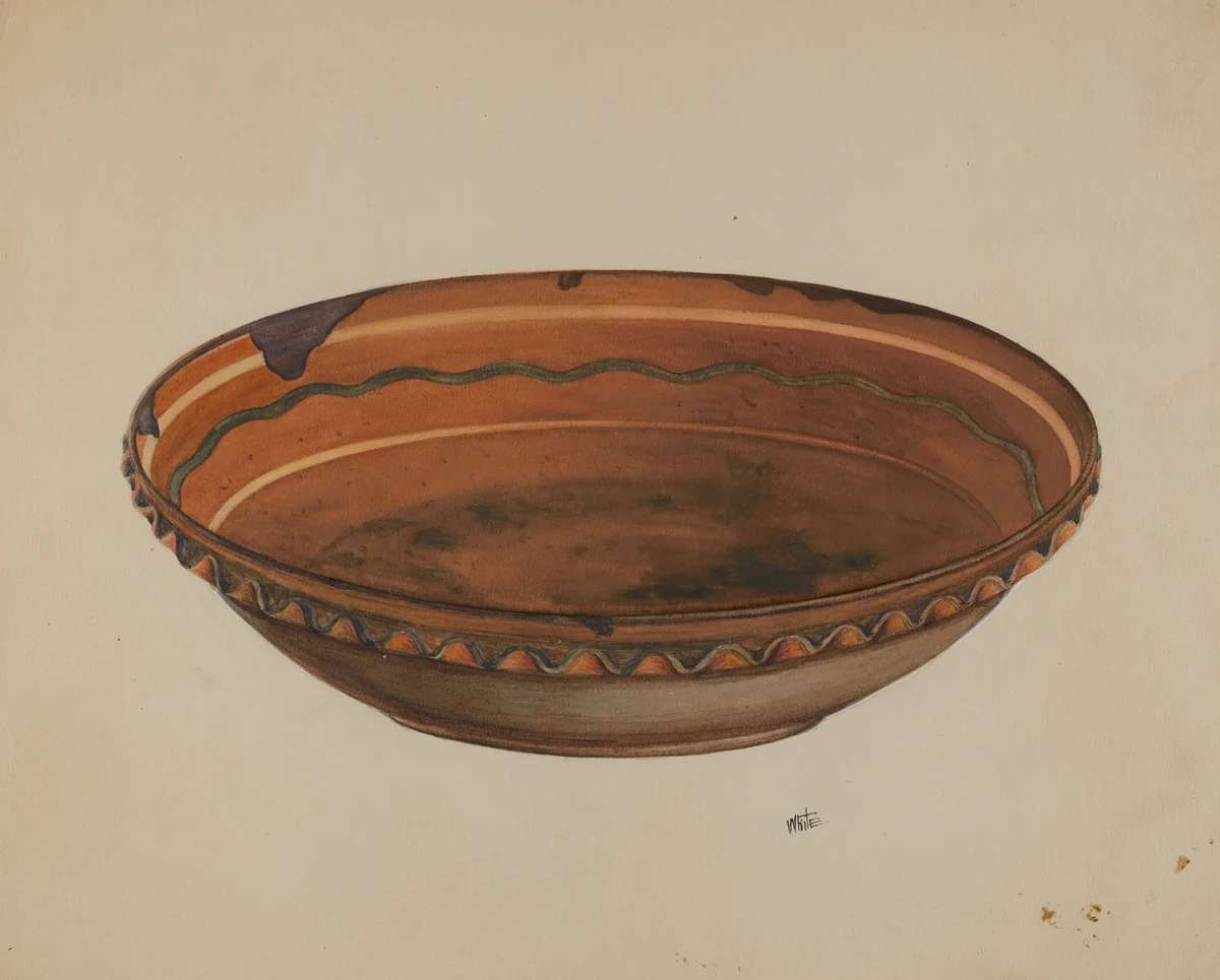 Economy Pie Plate by Edward White, index of american design, 1937