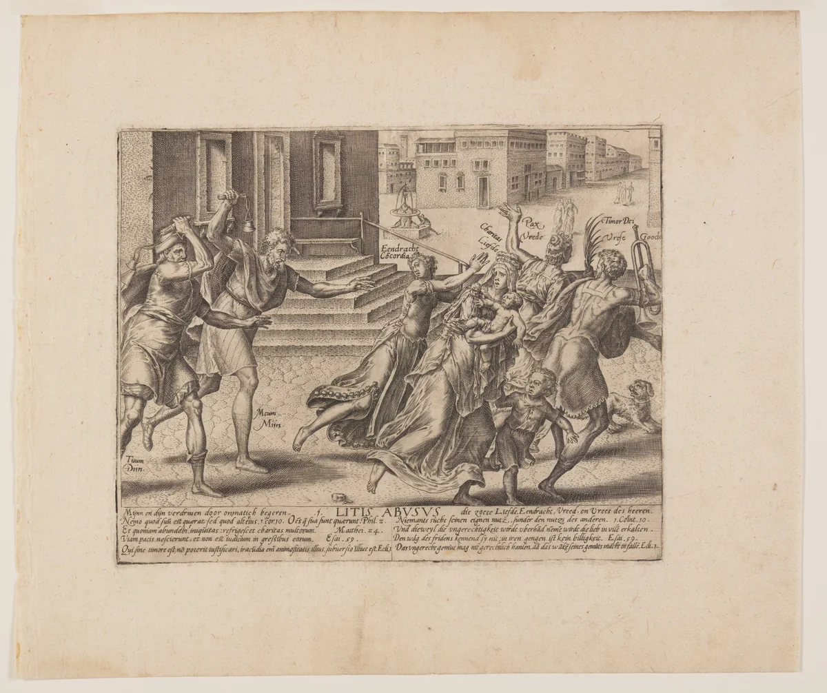 To Each His Own, from Litis Abusus (The Abuses of the Law) by Hendrick Goltzius, print, 1571-1581