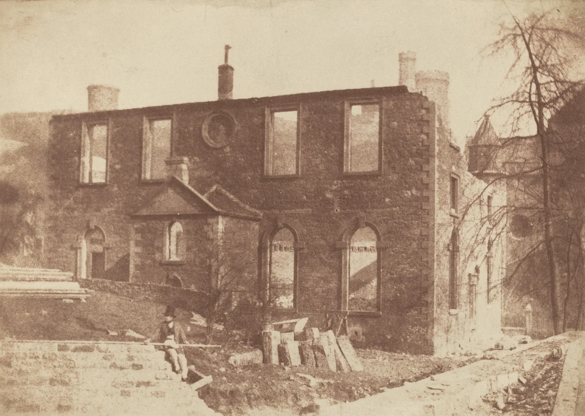Lady Glenorchy's Chapel during demolition, on the site of Waverley Station by Robert Adamson; David Octavius Hill, photograph, 1844