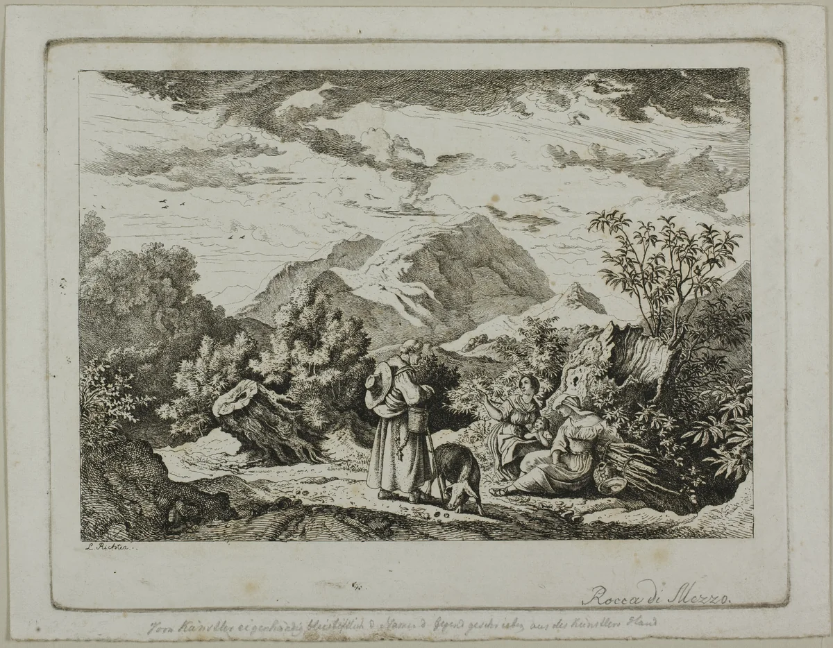 Rocca di Mezzo by Ludwig Richter, print, 1832