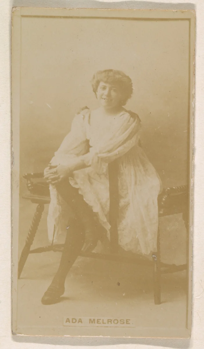 Ada Melrose, from the Actresses series (N245) issued by Kinney Brothers to promote Sweet Caporal Cigarettes by Kinney Brothers Tobacco Company, photograph, 1890